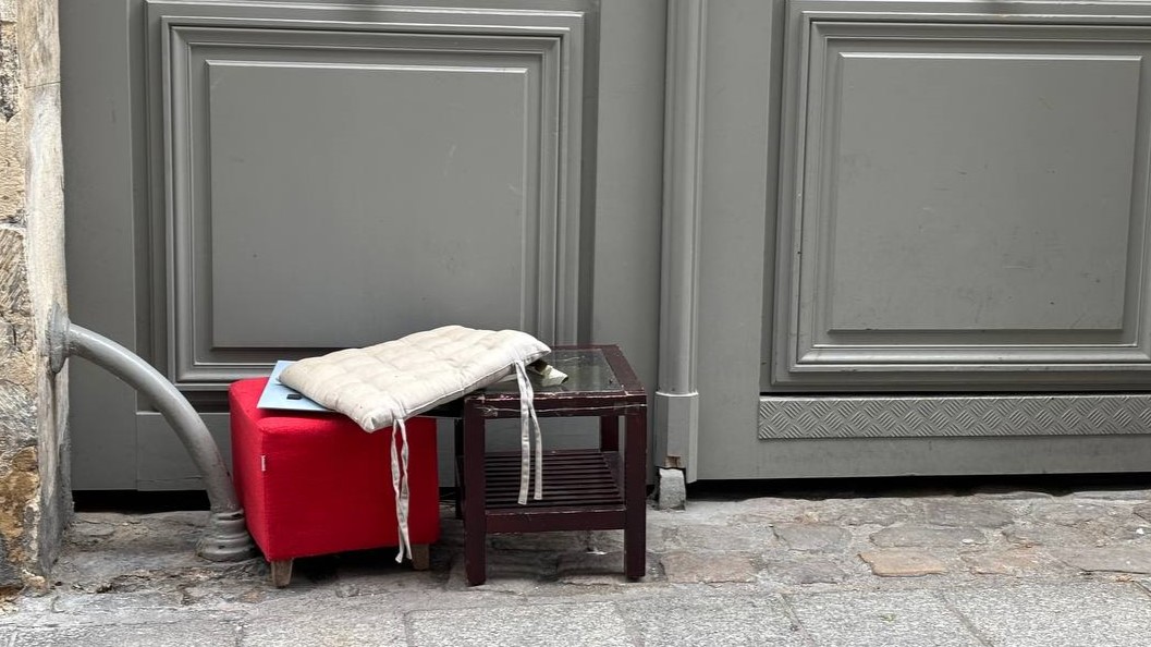 Garbage bins on a Paris street